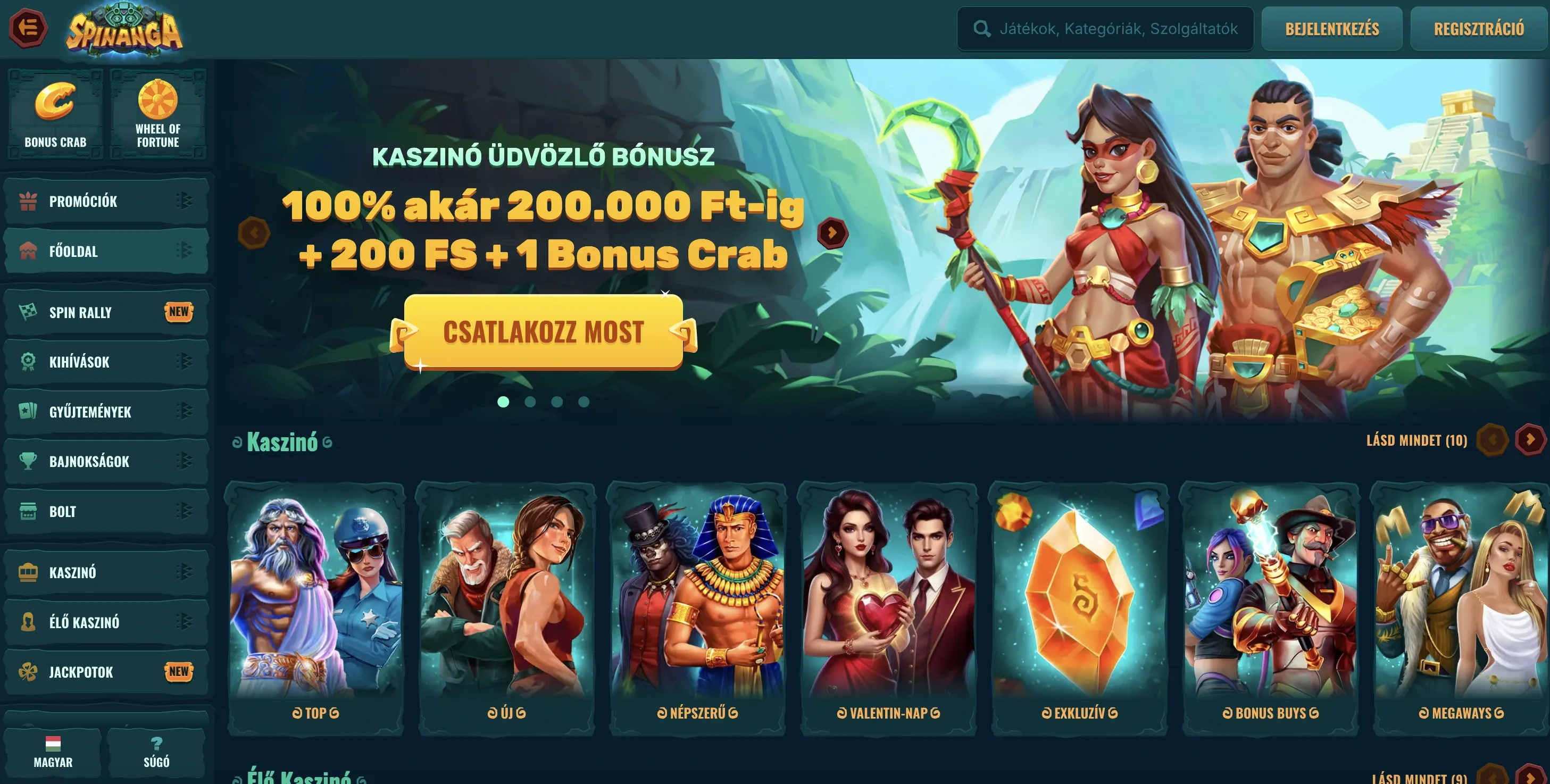 Spinanga casino honlapja